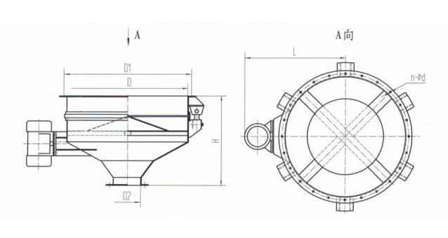 ZLD型振動給料斗外形簡圖-河南振江機械