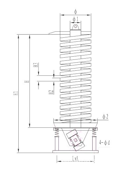 DZC垂直振動提升機(jī)外形簡圖-河南振江機(jī)械